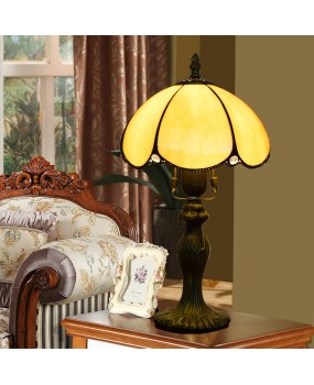 European style minimalist retro yellow European style Tiffany colored glass restaurant bedroom bar hotel bedside lamp