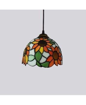 20CM Euro Tiffany Colored Glass Corridor Balcony Corridor Bar Garden Sunflower Small Hanging Light Fixture