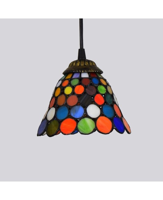 15CM European Tiffany Colored Glass Vintage Corridor Restaurant Bar Terrace Art Small Pendant Light 6 inches