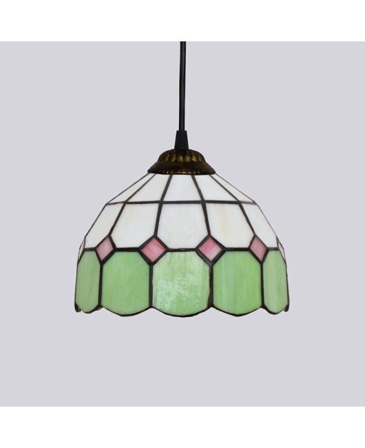 20CM minimalist Mediterranean Euro Tiffany colored glass living room, dining room, bar counter, artistic pendant light