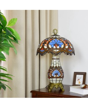 Creative Mediterranean Retro Europa Tiffany Colored Glass Living Room Dining Room Bedroom Bar Love Mother and Child Desk Lamp