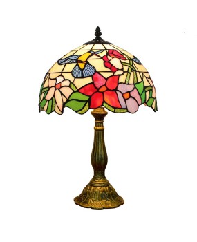 Europa Tiffany Vintage Creative Colored Glass Living Room Dining Room Bedroom Bedhead Desk Lamp Bar Bird Glass Lamp