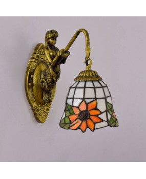 Europa Tiffany Vintage Colored Glass Living Room Dining Room Bedroom Bar Clubhouse Corridor Sunflower Beauty Wall Light