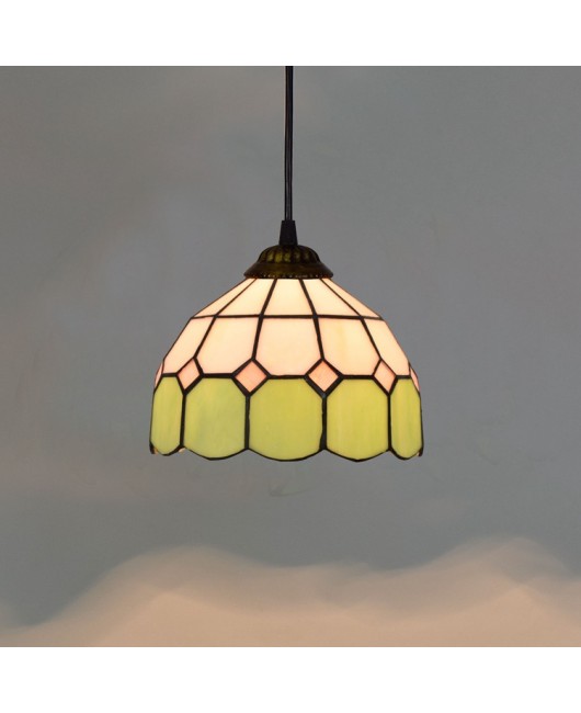 20CM minimalist Mediterranean Euro Tiffany colored glass living room, dining room, bar counter, artistic pendant light