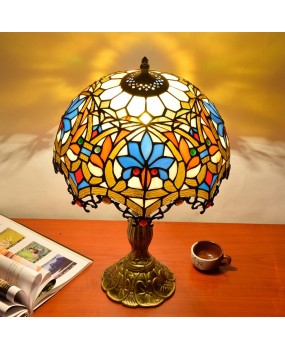 Europa Tiffany Colored Glass Living Room Bedroom Dining Room Bar Hotel Decorative Bedhead Art Desk Lamp Glass Lamp