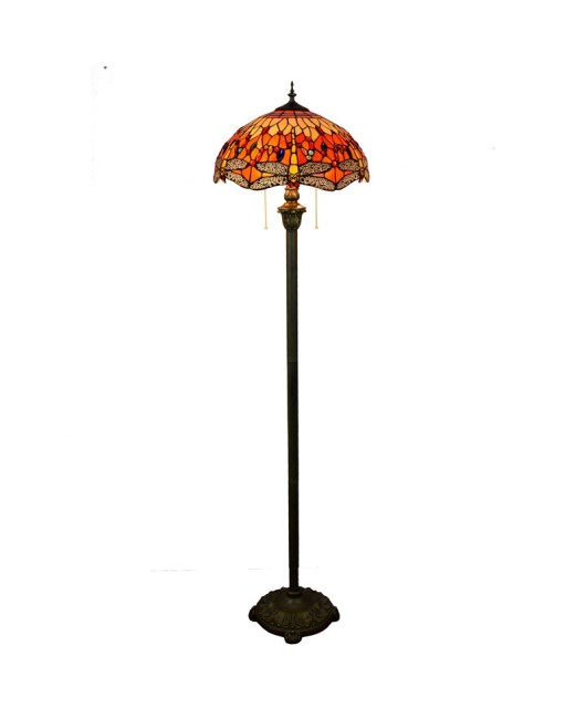 Europa Tiffany Vintage Colored Glass Living Room Dining Room Bedroom Bar Clubhouse Red Bottom Dragonfly Floor Lamp