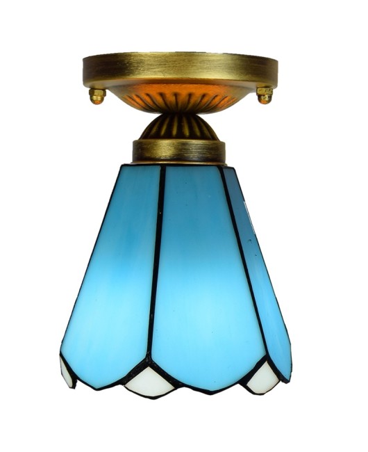 15CM Euro Tiffany Retro Mediterranean Blue Corridor Balcony Foyer Staircase Decoration Small Ceiling Light