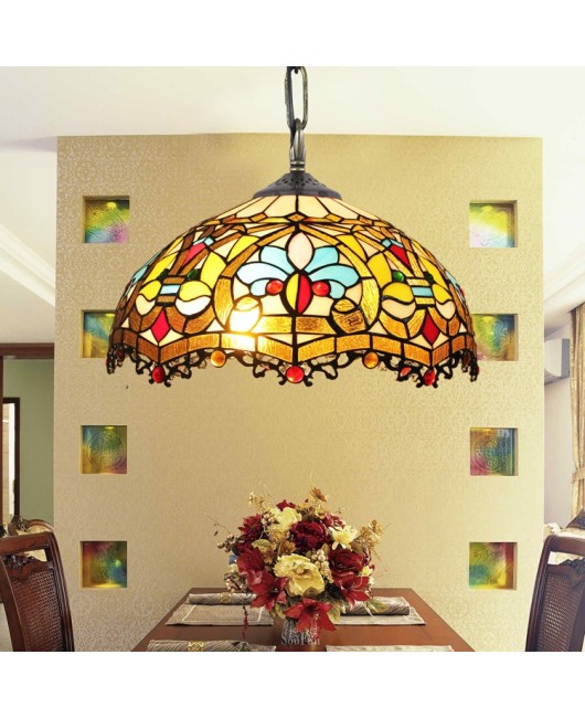 Europa Tiffany Vintage Colored Glass Restaurant Chandelier Bar Clubhouse Internet Cafe Countryside Bedroom Yang Desk Lamp