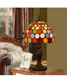 Europa Tiffany Decorative Colored Glass Living Room Dining Room Bedroom Bedhead Small Desk Lamp Red Joyful Gift Lamp