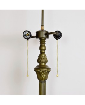 Nordic living room dining room floor lamp American retro antique bronze creative three lamp head standing base