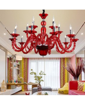 European style red crystal lights, festive wedding rooms, bedrooms, LED lights, creative hotel projects, KTV rooms, private rooms, corridors, corridor lights