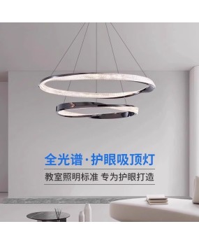 Italian designer minimalist living room pendant light Nordic circular light luxury master bedroom dining room villa model room light