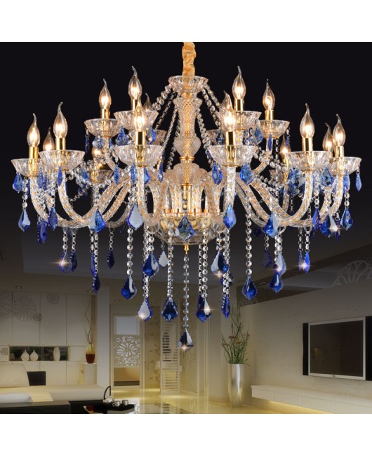 Blue pendant light, European restaurant light, colorful crystal light, living room lighting, bedroom lighting, creative KTV decoration, internet cafe lighting