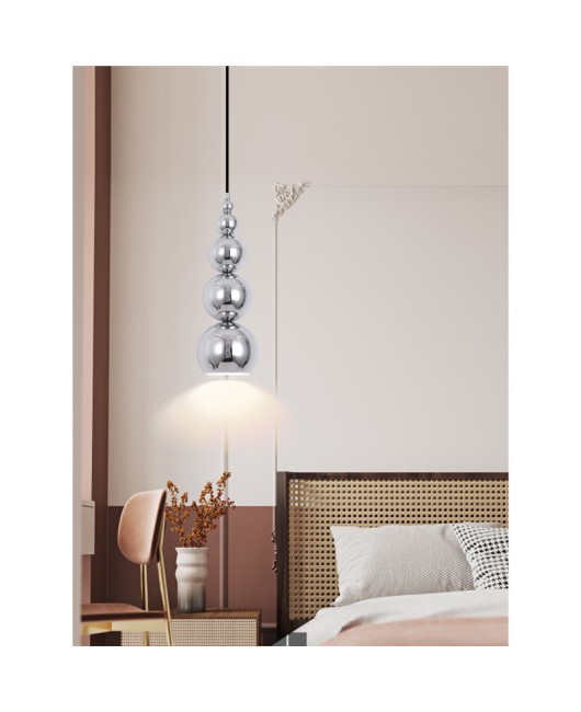 Bedroom bedside pendant lamp, Bauhaus medieval creative gourd lamp designer, internet famous Nordic restaurant mirror long line lamp