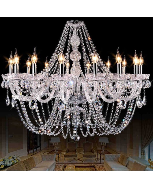 European style living room crystal chandelier, dining room light, simple golden atmosphere, home bedroom lighting, villa coffee shop lighting