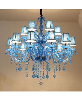 Factory direct European Mediterranean blue crystal chandelier, coffee shop KTV, internet cafe, hotel club, colorful chandelier