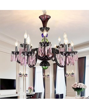 French Baca new luxury villa pendant light, high-end living room crystal pendant light, European style light luxury dining room bedroom lighting