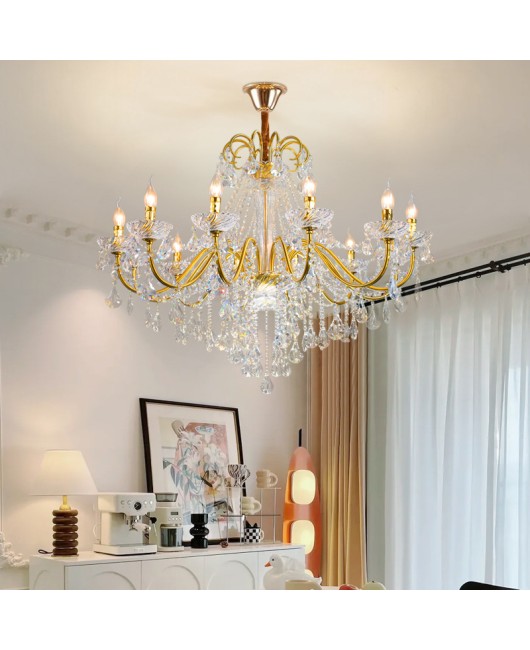 American style pendant light, living room light, dining room, retro black bedroom, crystal light, hotel internet cafe, dining room, atmospheric candle pendant light