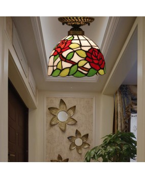 Cross border foreign trade export Tiffany European style glass ceiling light retro creative corridor corridor corridor balcony foyer