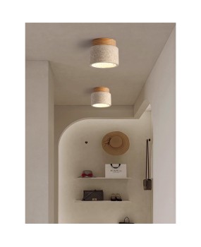 Japanese Wabi Sabi style ceiling light, yellow cave stone designer, retro creativity, entrance hallway hallway, foyer, balcony small light