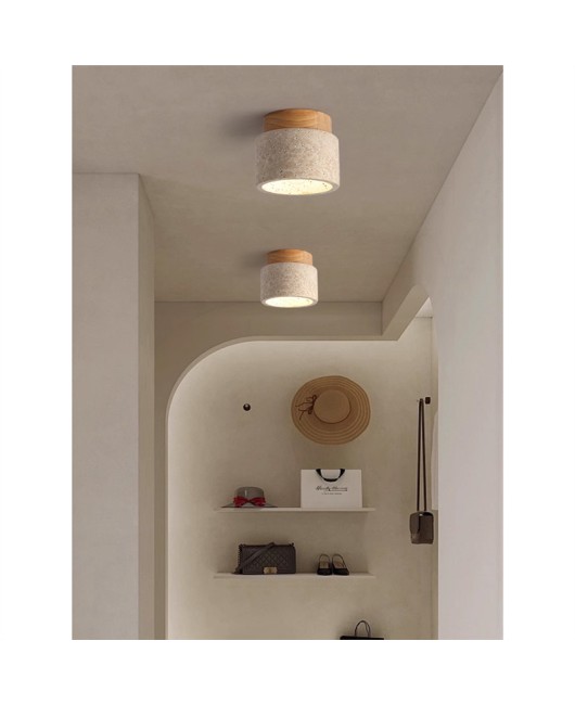 Japanese Wabi Sabi style ceiling light, yellow cave stone designer, retro creativity, entrance hallway hallway, foyer, balcony small light