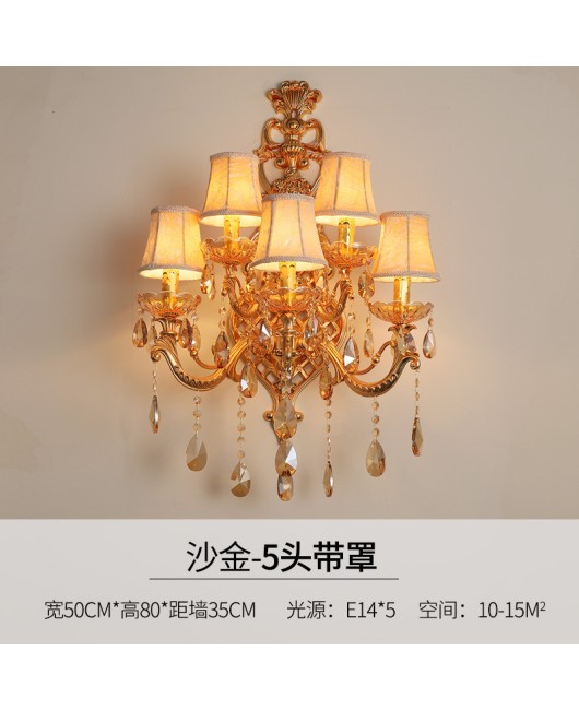 European zinc alloy crystal wall lamp dual head bedroom bedside wall lamp creative corridor indoor corridor wall lamp wholesale