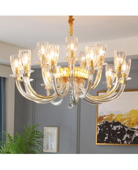 European style crystal chandelier, grand living room light, minimalist bedroom light, dining room crystal light, hotel villa lobby, study room chandelier