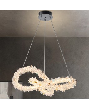 Designer style living room crystal chandelier, modern minimalist light luxury dining room bedroom light, creative clothing store LED lighting fixtures