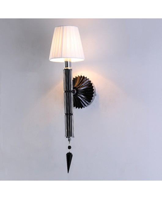 European retro black crystal wall lamp, light luxury and simple living room background wall decoration lamp, KTV corridor corridor LED lamp