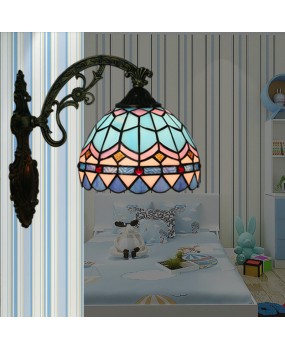 Cross border Tiffany wall lamp, Mediterranean wall lamp, bedroom bedside lamp, living room balcony, aisle wall lamp