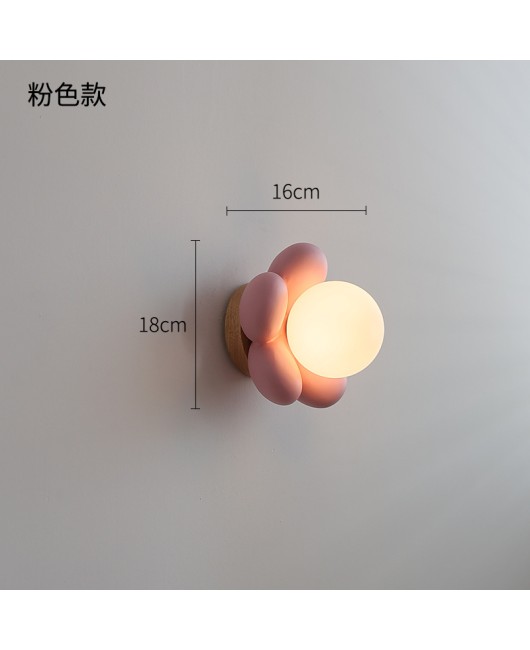 Flower wall lamp Nordic creative art cartoon children's room decoration lamp simple and modern 2022 internet famous bedside lamp