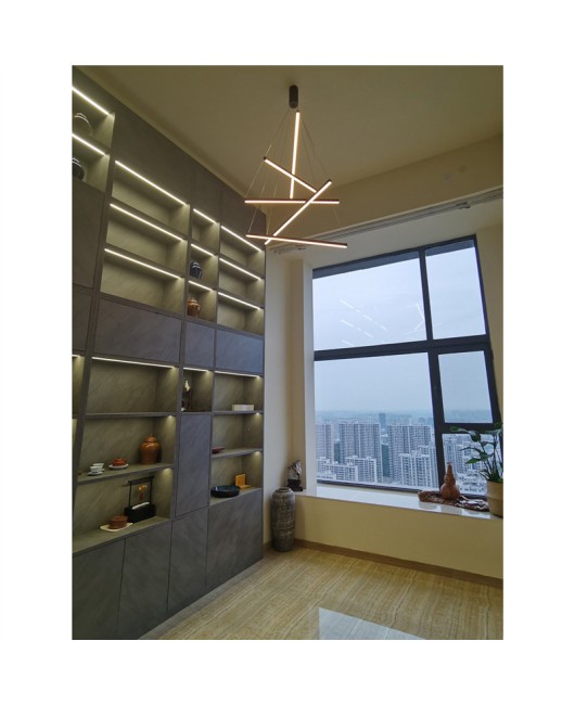 Minimalist living room chandelier villa duplex self built house, hollow high-rise staircase light, Italian minimalist modern lighting fixtures