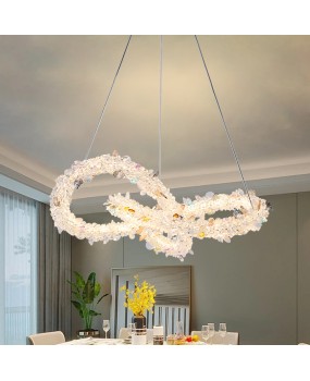 Designer style living room crystal chandelier, modern minimalist light luxury dining room bedroom light, creative clothing store LED lighting fixtures