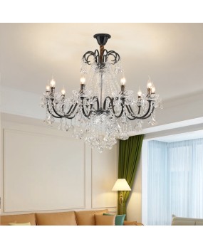 American style pendant light, living room light, dining room, retro black bedroom, crystal light, hotel internet cafe, dining room, atmospheric candle pendant light