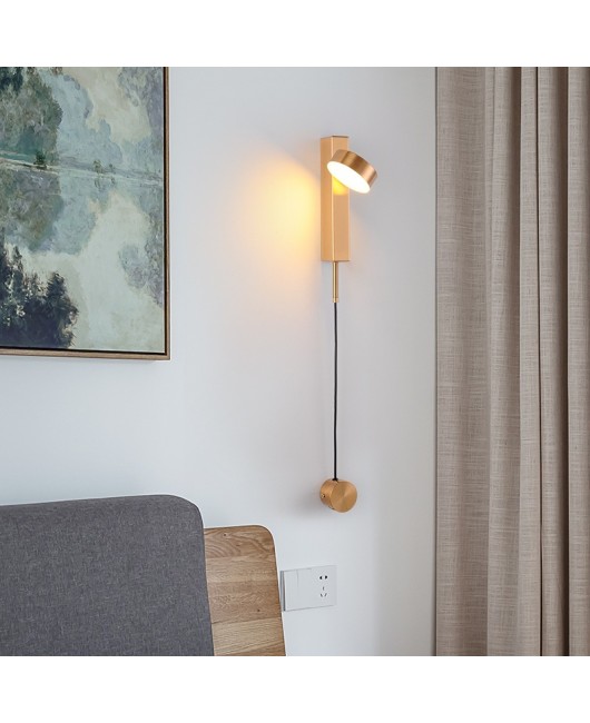 Light luxury bedroom bedside lamp, modern minimalist living room background wall lamp, aisle corridor, hotel commercial adjustable light wall lamp