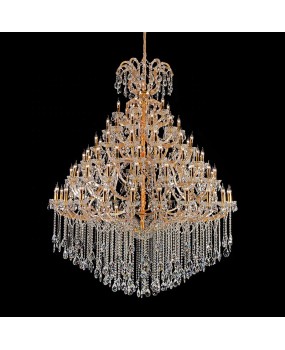 European style golden living room chandelier luxurious and atmospheric villa duplex hall crystal lamp hotel lobby lighting fixtures