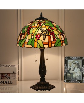 Cross border 16 inch Tiffany Hummingbird Luxury European Desk Lamp Retro Creative Living Room Study Bar Hotel Clubhouse