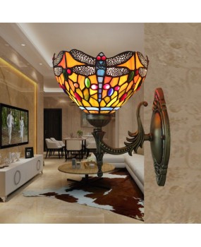 Cross border foreign trade cross-border Di European retro creative dragonfly wall lamp bedroom living room study dining room balcony foyer lamp