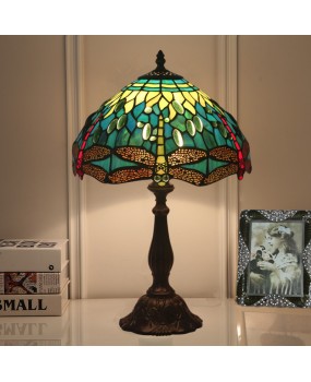 Cross border Amazon UK Japan Germany Italy Netherlands Finland Belgium Colored Glass Dragonfly Desk Lamp European