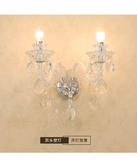 European style candle crystal wall lamp, living room dining room decoration wall lamp, bedroom bedside lamp, hotel corridor corridor wall lamp