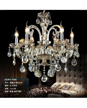 European style living room crystal chandelier, simple modern dining room lamp, home bedroom lamp, luxurious and atmospheric study candle lamp