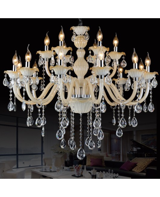 European style living room crystal chandelier, simple modern dining room bedroom lamp, villa duplex building, hotel candle lighting wholesale