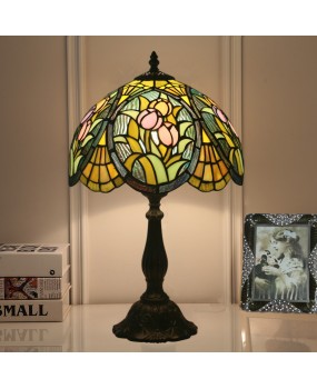 Cross border direct sales of 12 inch Tiffany luxury desk lamp, European retro countryside, Republic of China old Shanghai decorative table lamp