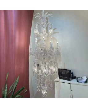 New French crystal chandelier, European style villa, duplex building, living room, luxurious large chandelier, hotel club engineering lamp