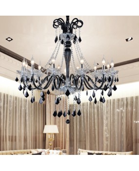 Black crystal lamp, internet cafe KTV, Man coffee pendant lamp, music dining bar theme hotel, banquet hall, staircase lighting fixtures