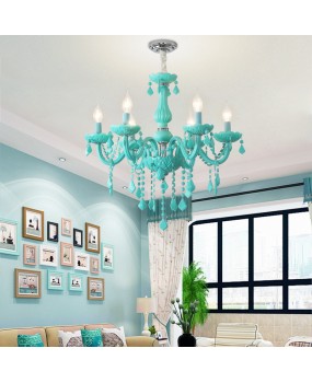 European style living room, children's room, bedroom light, green macaron pendant light, internet cafe, coffee pendant light, creative crystal lighting fixture