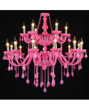 European crystal pendant light, pink light, children's bedroom, princess room pendant light, creative clothing store, KTV, romantic coffee lighting fixtures