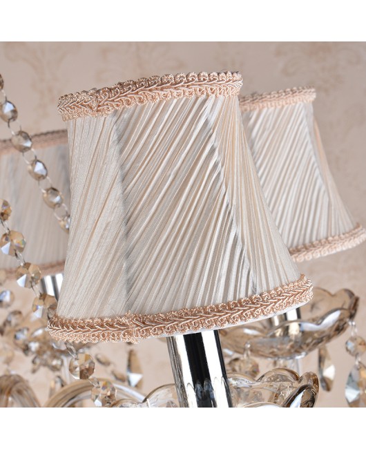 Manufacturer wholesale European style candles, crystal chandeliers, wall lamps, lampshades, E14 fabric covers, brushed wire covers, velvet covers