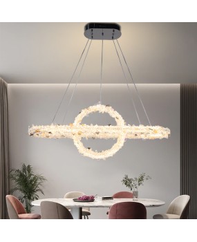 Light luxury crystal lamp, living room lamp, post-modern minimalist bedroom lamp, creative dining table, oval Nordic hanging lamp