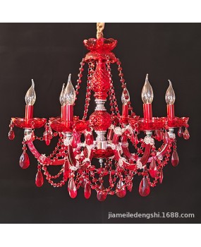 Wholesale crystal chandeliers, European style living room dining room bedroom lights, wedding room festive red candle chandeliers, creative wedding lights